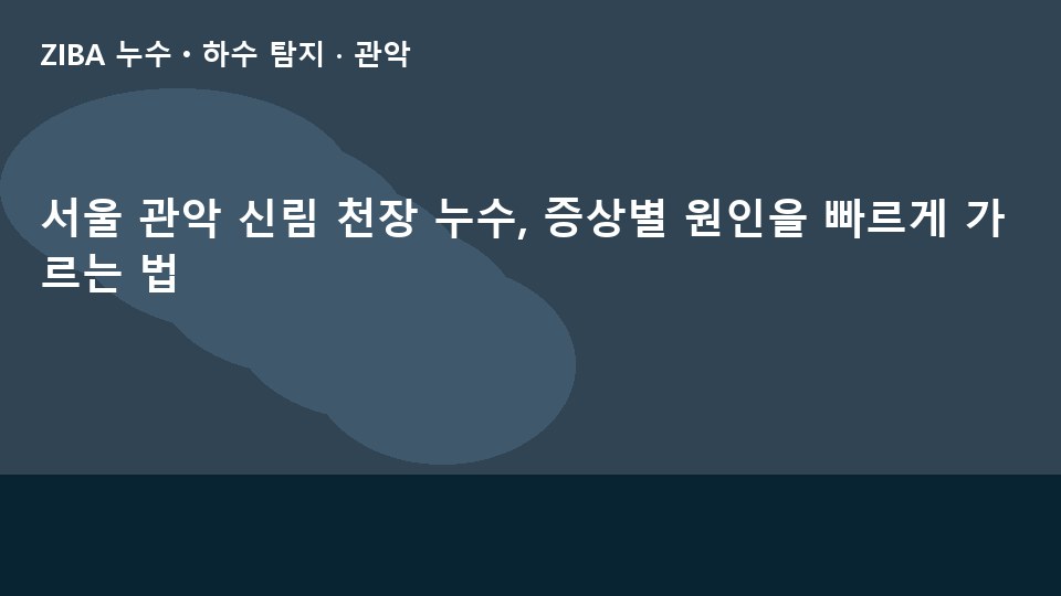 서울 관악 신림 천장 누수, 증상별 원인을 빠르게 가르는 법